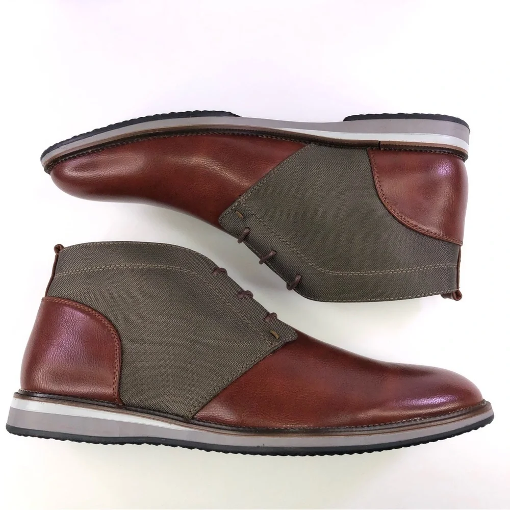 Steve Madden Hinton Men Plain Toe Chukka Boots Size US 9.5 Cognac